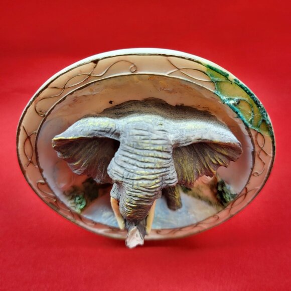 3D Elephant Embedded Polystone Dome and Base Shelf Decor - Picture 6 of 12